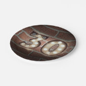 30e verjaardagsmarquee-teken op bakstenen muur papieren bordje (Gekanteld)