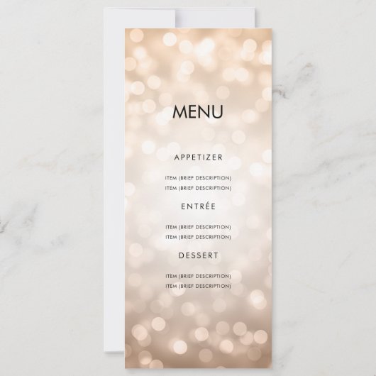 30e Verjaardagsmenu Roos Gouden Glitter Lichten Kaart (Achterkant)