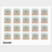 30e Verjaardagsstrandfeest Vierkante Sticker (Vel)