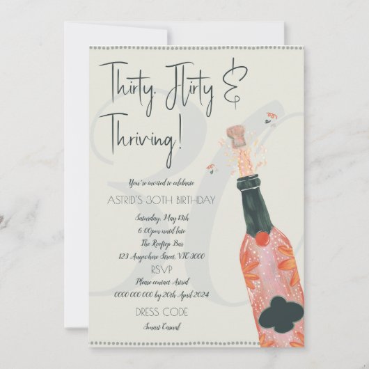 30E VERJAARDAGSUITNODIGING! DERTIG FLINK EN VOORUI KAART (Voorkant)