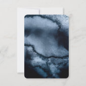 30e verjaardagsuitnodiging Navy waterverf en goud Kaart (Achterkant)