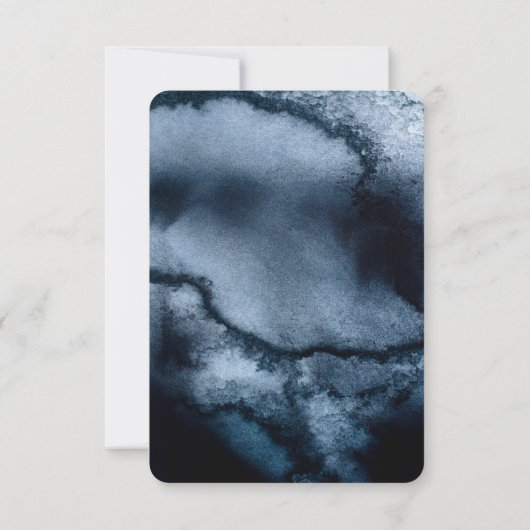 30e verjaardagsuitnodiging Navy waterverf en goud Kaart (Achterkant)