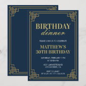 30e verjaardagsuitnodiging Verjaardagsdiner Mannen Kaart (Voorkant / Achterkant)