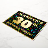 30e verparty — Leuke, kleurrijke muziek symbolen Folie Uitnodiging (Gedraaid)