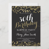 30e Verrassing Verjaardag Gold Foil Confetti Kaart (Voorkant)