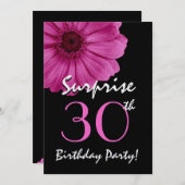 30e verrassingsdag Fuschia roze dagmetaal Kaart (Voorkant / Achterkant)