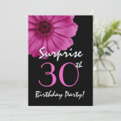 30e verrassingsdag Fuschia roze dagmetaal Kaart (Staand voorkant)