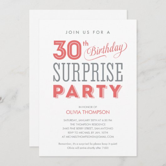 30e verrassingsdag kaart (Voorkant / Achterkant)