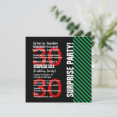 30e verrassingsdag zwarte rode strepen V02 Kaart (Staand voorkant)