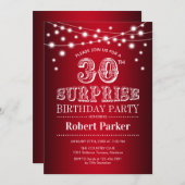 30e Verrassingsverjaardag - Zwart Rood Wit Kaart (Voorkant / Achterkant)