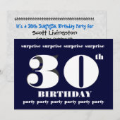 30e VERZEKERING Midnight Birthday Party Sjabloon Kaart (Voorkant / Achterkant)