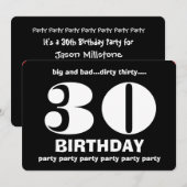 30e vuile 30e verjaardag zwart-wit V10 Kaart (Voorkant / Achterkant)
