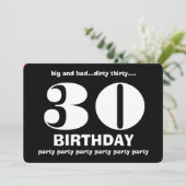 30e vuile 30e verjaardag zwart-wit V10 Kaart (Staand voorkant)