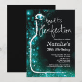30e wijnverjaardag Blauwgroen tot in de perfectie Kaart (Voorkant / Achterkant)