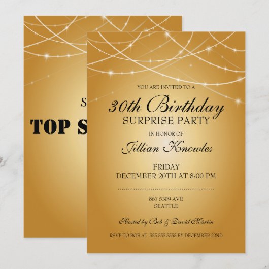 30e zakelijke partij messagermessen kaart (Voorkant / Achterkant)