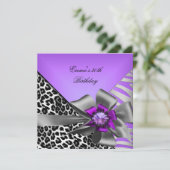 30e Zebra Leopard Paars Black Kaart (Staand voorkant)