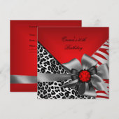 30e Zebra Leopard Red Black Kaart (Voorkant / Achterkant)