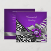 30e Zebra Paarse zwarte luipaard Kaart (Voorkant / Achterkant)