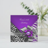 30e Zebra Paarse zwarte luipaard Kaart (Staand voorkant)