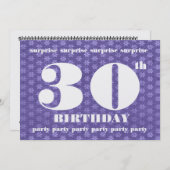 30e ZUIVERE DAG Sjabloon Big Numbers Kaart (Voorkant / Achterkant)