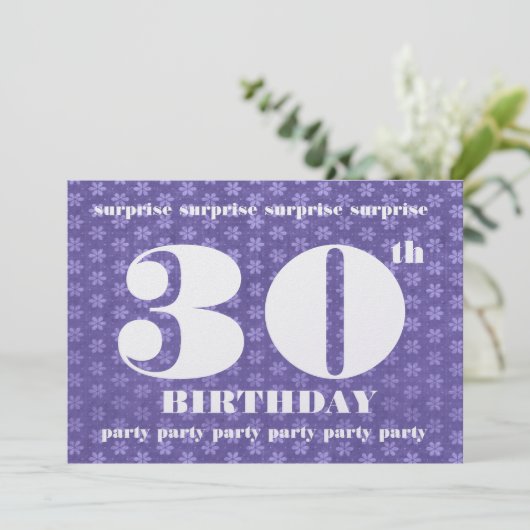 30e ZUIVERE DAG Sjabloon Big Numbers Kaart (Staand voorkant)