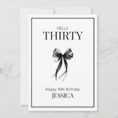 30e zwart-wit minimale moderne gelukkige verjaarda kaart (Voorkant)