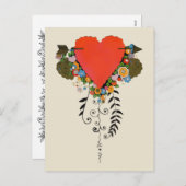 30s Valentijn hart in rood Feestdagenkaart (Voorkant / Achterkant)