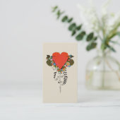 30s Valentijn Hartslag in rood Visitekaartje (Staand voorkant)