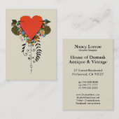 30s Valentijn Hartslag in rood Visitekaartje (Voorkant / Achterkant)