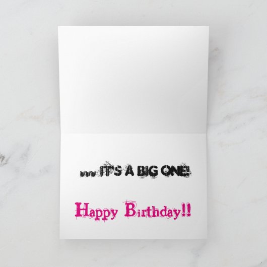 30ste de dochter van de Verjaardag, zwarte & roze Kaart (Binnen)