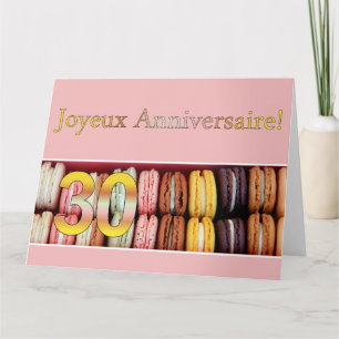 30ste Franse verjaardag Macaron-Joyeux Anniversair Kaart