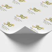 30ste gelukkige verjaardag Gouden Grijs bruidspaar Cadeaupapier (Hoek)