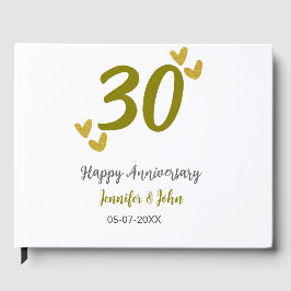 30ste gelukkige verjaardag Gouden Grijs bruidspaar Gastenboek