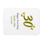 30ste gelukkige verjaardag Gouden Grijs bruidspaar Magneet (Horizontaal)