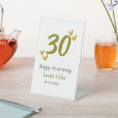 30ste gelukkige verjaardag Gouden Grijs bruidspaar Reclamebord Met Voetstuk (Insitu)