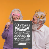 30ste huwelijksverjaardag, schoolbord, 30 jaar