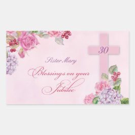 30ste Jubileum van het Religieuze Leven Katholieke Rechthoekige Sticker