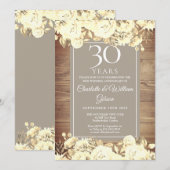 30ste trouwdag Rurale rozen Kaart (Voorkant / Achterkant)