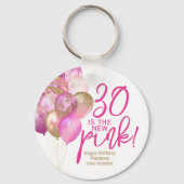 30ste verjaardag 30 is de nieuwe roze sleutelhanger (Achterkant)