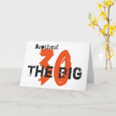 30ste verjaardag, broeder, sinaasappel, zwart op w kaart (Gele Bloem)