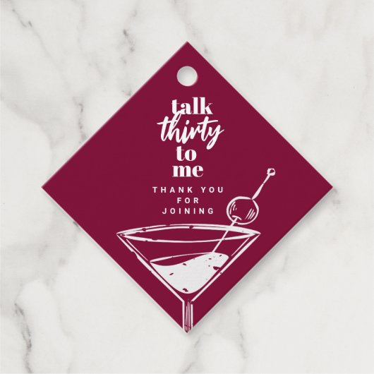 30ste verjaardag Cocktail Party Bedankjes Labels (Voorkant)