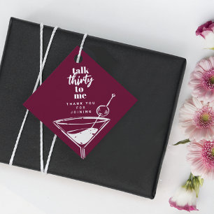30ste verjaardag Cocktail Party Bedankjes Labels