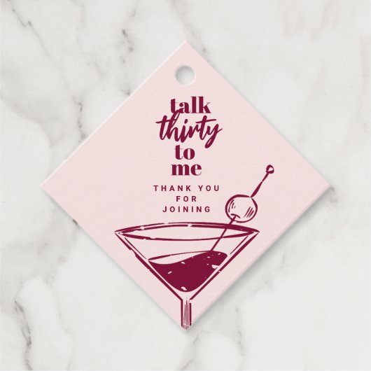 30ste verjaardag Cocktail Party Bedankjes Labels (Voorkant)