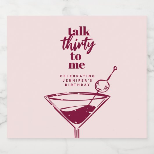 30ste verjaardag Cocktail Party Bier Etiket (Enkel label)