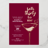 30ste verjaardag Cocktail Party Folie Uitnodiging (Voorkant)