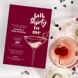 30ste verjaardag Cocktail Party Folie Uitnodiging