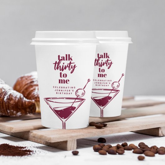 30ste verjaardag Cocktail Party Papieren Bekers