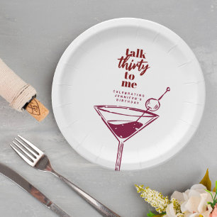 30ste verjaardag Cocktail Party Papieren Bordje