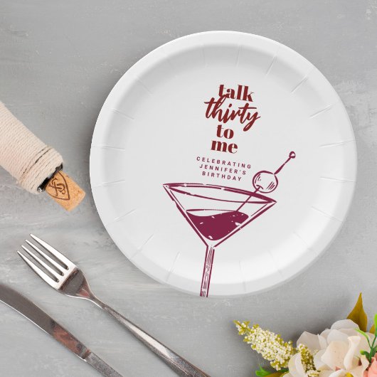 30ste verjaardag Cocktail Party Papieren Bordje