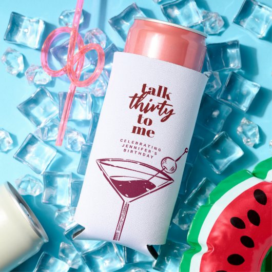 30ste verjaardag Cocktail Party Seltzer Blikjeskoeler (Insitu Zomer)